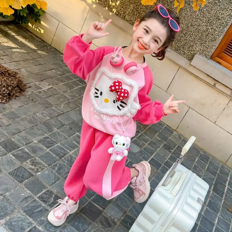Sweet Hello Kitty Anime Kawaii Sanrio Fashion Shirt Pants Set Spring Autumn Y2k KT Cat Baby Sports Two-piece Clothing Gifts
Sweet Hello Kitty Anime Kawaii Sanrio Fashion Shirt Pants Set Spring Autumn Y2k KT Cat Baby Sports Two-piece Clothing Gifts