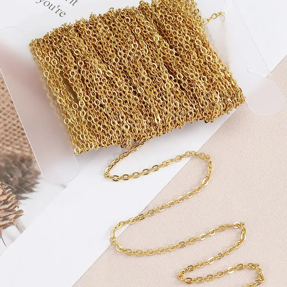 10Meters 1/1.5/2mm Gold Stainless Steel Chain O Shape Cross Chains for DIY Jewelry Making Bracelets Necklace Bulk Chain Supplies
10Meters 1/1.5/2mm Gold Stainless Steel Chain O Shape Cross Chains for DIY Jewelry Making Bracelets Necklace Bulk Chain Supplies