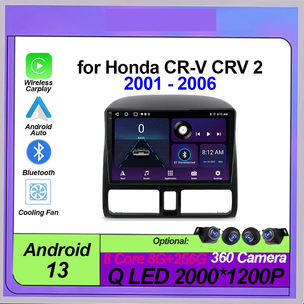 Radio for Honda CR-V CRV 2 2001 - 2006 Wireless CarPlay Android Auto Car Multimedia Player GPS 2 din autoradio
Radio for Honda CR-V CRV 2 2001 - 2006 Wireless CarPlay Android Auto Car Multimedia Player GPS 2 din autoradio