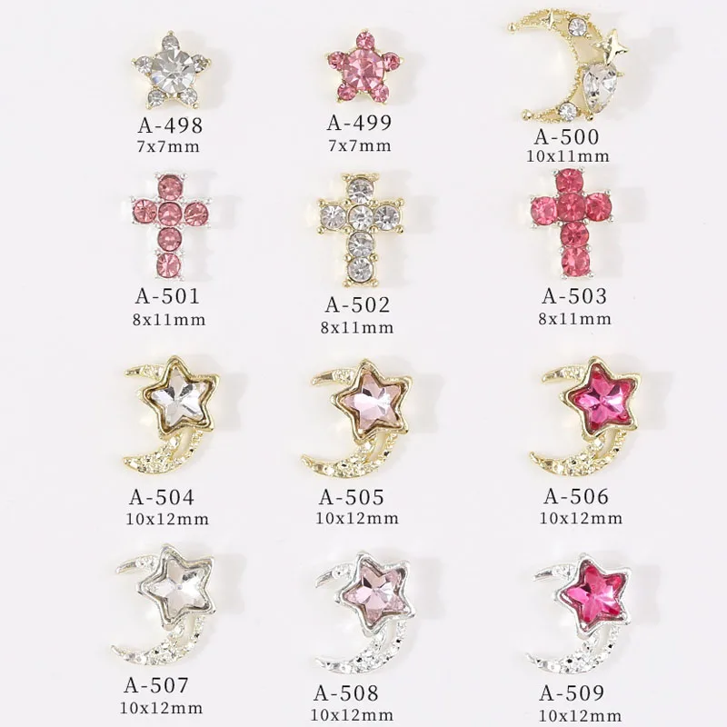 10PCS Luxury Alloy Nail Rhinestone Parts Press On Nails Crystals Cross Moon Stones Nail Art Accessories For Manicure Decoration
10PCS Luxury Alloy Nail Rhinestone Parts Press On Nails Crystals Cross Moon Stones Nail Art Accessories For Manicure Decoration
