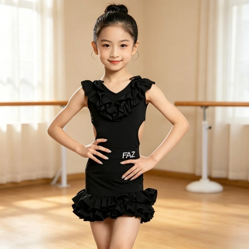 Girls Sleeveless Latin Dance Costume Summer New Kids Tango Waltz Samba Ballroom Practice Performance Dress Latin Dance Dress
Girls Sleeveless Latin Dance Costume Summer New Kids Tango Waltz Samba Ballroom Practice Performance Dress Latin Dance Dress