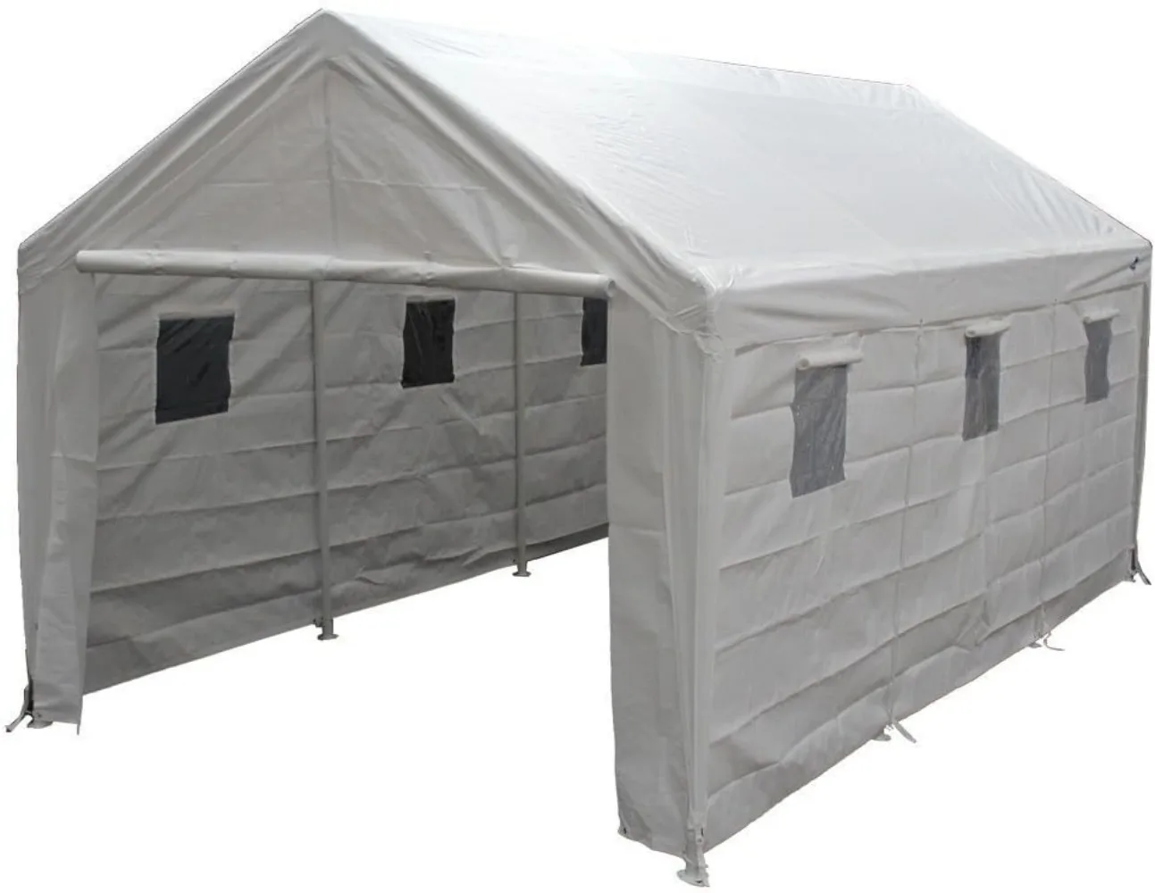 Hercules with Enclosure Kit 10-Feet by 20-Feet, 2-Inch Steel Frame, 1.5 Purlins, 8-Leg, White
Hercules with Enclosure Kit 10-Feet by 20-Feet, 2-Inch Steel Frame, 1.5 Purlins, 8-Leg, White