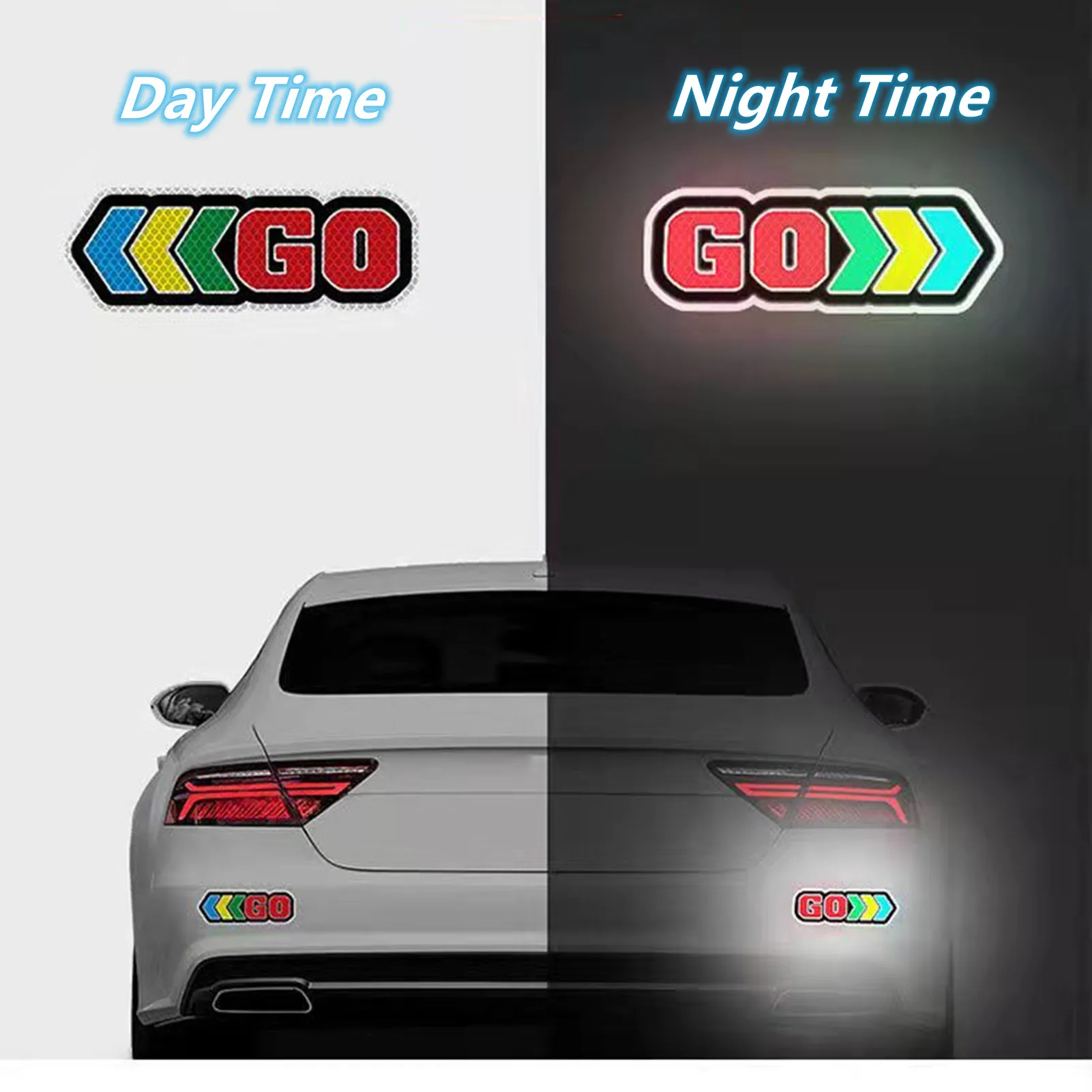 Car Reflective Reflector Sticker Self Adhesive GO Arrow Creative Safety Warning Tape Stickers Car Motorcycle Decal Accessories
Car Reflective Reflector Sticker Self Adhesive GO Arrow Creative Safety Warning Tape Stickers Car Motorcycle Decal Accessories