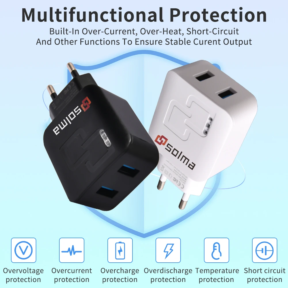 ravel Charger with USB Ports - Multi-USB Charger for iPhone for galaxy for ipad Pixel - Lightweight Design, 100-240V, EU
ravel Charger with USB Ports - Multi-USB Charger for iPhone for galaxy for ipad Pixel - Lightweight Design, 100-240V, EU