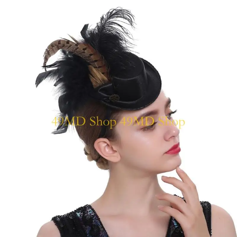 49MD Vintage Fascinator Top Hat Exquisite Gear for Tea Party Wedding Costume Pillbox Hat Lady Headwear for Halloween
49MD Vintage Fascinator Top Hat Exquisite Gear for Tea Party Wedding Costume Pillbox Hat Lady Headwear for Halloween