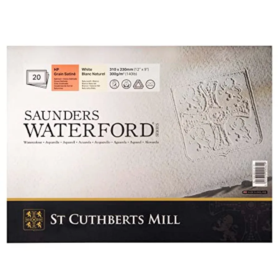 St. Cuthberts Mill Saunders Watercolor Paper Block - 12x9-inch White 100% Cotton - 20 Sheets of 140lb Hot Press Watercolor Pape
St. Cuthberts Mill Saunders Watercolor Paper Block - 12x9-inch White 100% Cotton - 20 Sheets of 140lb Hot Press Watercolor Pape