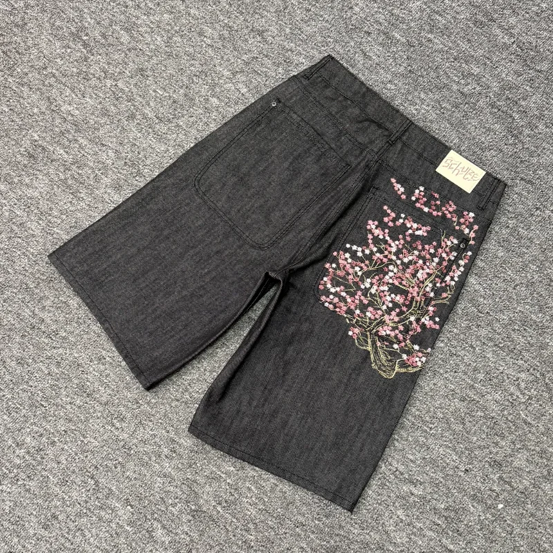 Derschutze Denim Shorts Embroidered Blossom European American Trend Men Women Versatile Denim Short-pants Jeans
Derschutze Denim Shorts Embroidered Blossom European American Trend Men Women Versatile Denim Short-pants Jeans