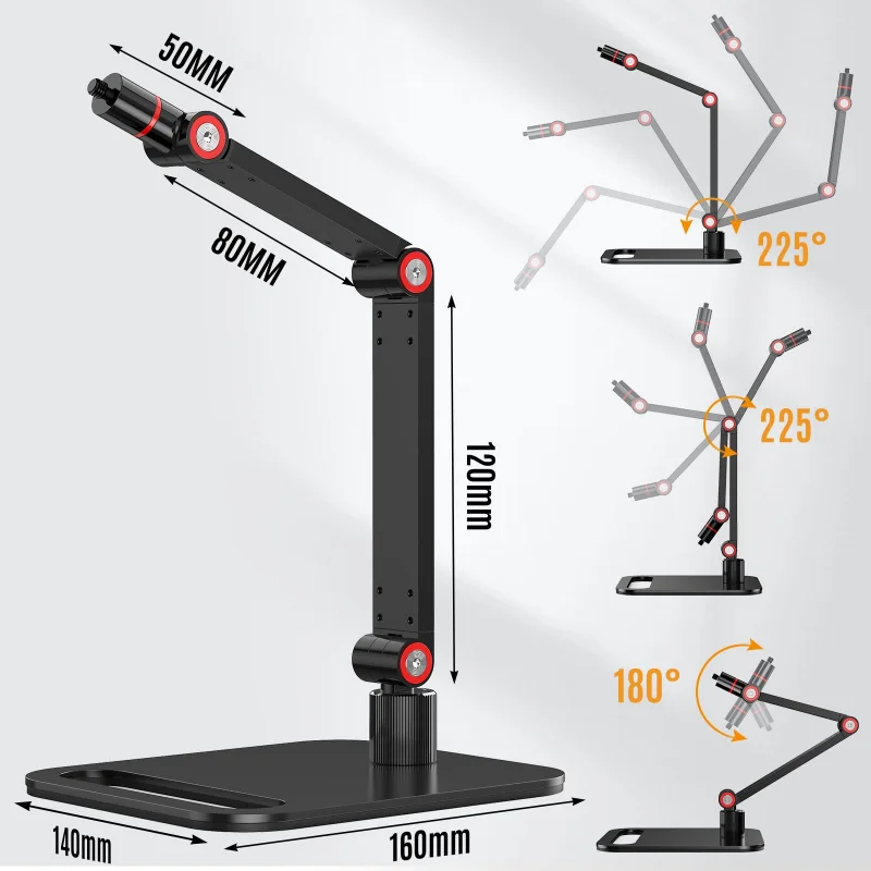 Foldable Projector Desktop Holder Aluminium Alloy Stand Folding Arm Holder with 1/4 Thread Screw for Microphone Phone Support
Foldable Projector Desktop Holder Aluminium Alloy Stand Folding Arm Holder with 1/4 Thread Screw for Microphone Phone Support