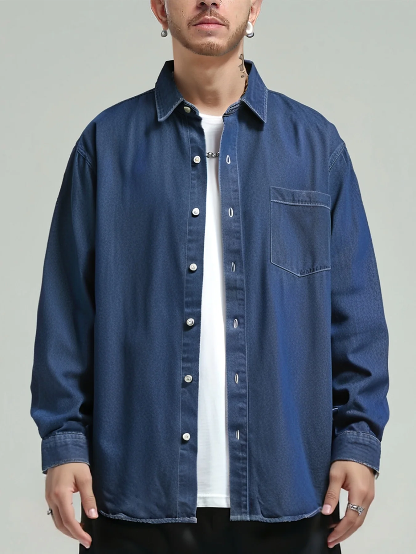 Sycpman Japan Style Retro Solid Color Long Sleeved Denim Shirts for Men Couple Trendy Loose Casual Thin Jacket
Sycpman Japan Style Retro Solid Color Long Sleeved Denim Shirts for Men Couple Trendy Loose Casual Thin Jacket