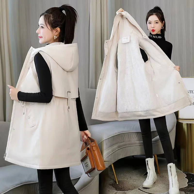 Women Autumn Winter Long Casual Thicken Waistcoat Cotton Padded Hooded Sleeveless Jacket Coat Vest For Female
Women Autumn Winter Long Casual Thicken Waistcoat Cotton Padded Hooded Sleeveless Jacket Coat Vest For Female