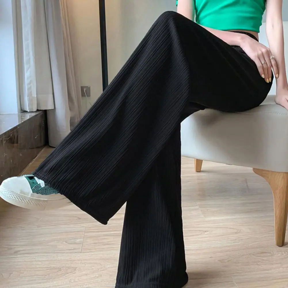 Versatile Women Casual Trousers Unique Striped Design Women's Casual Trousers Adjustable Drawstring Elastic Waist Solid Color
Versatile Women Casual Trousers Unique Striped Design Women's Casual Trousers Adjustable Drawstring Elastic Waist Solid Color