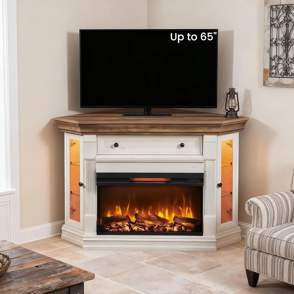 Тумба под телевизор 65 дюймов с 3-сторонним электрическим камином 30 дюймов, античный белый медиацентр для гостиной со скрытым хранением и LED-подсветкой
Тумба под телевизор 65 дюймов с 3-сторонним электрическим камином 30 дюймов, античный белый медиацентр для гостиной со скрытым хранением и LED-подсветкой