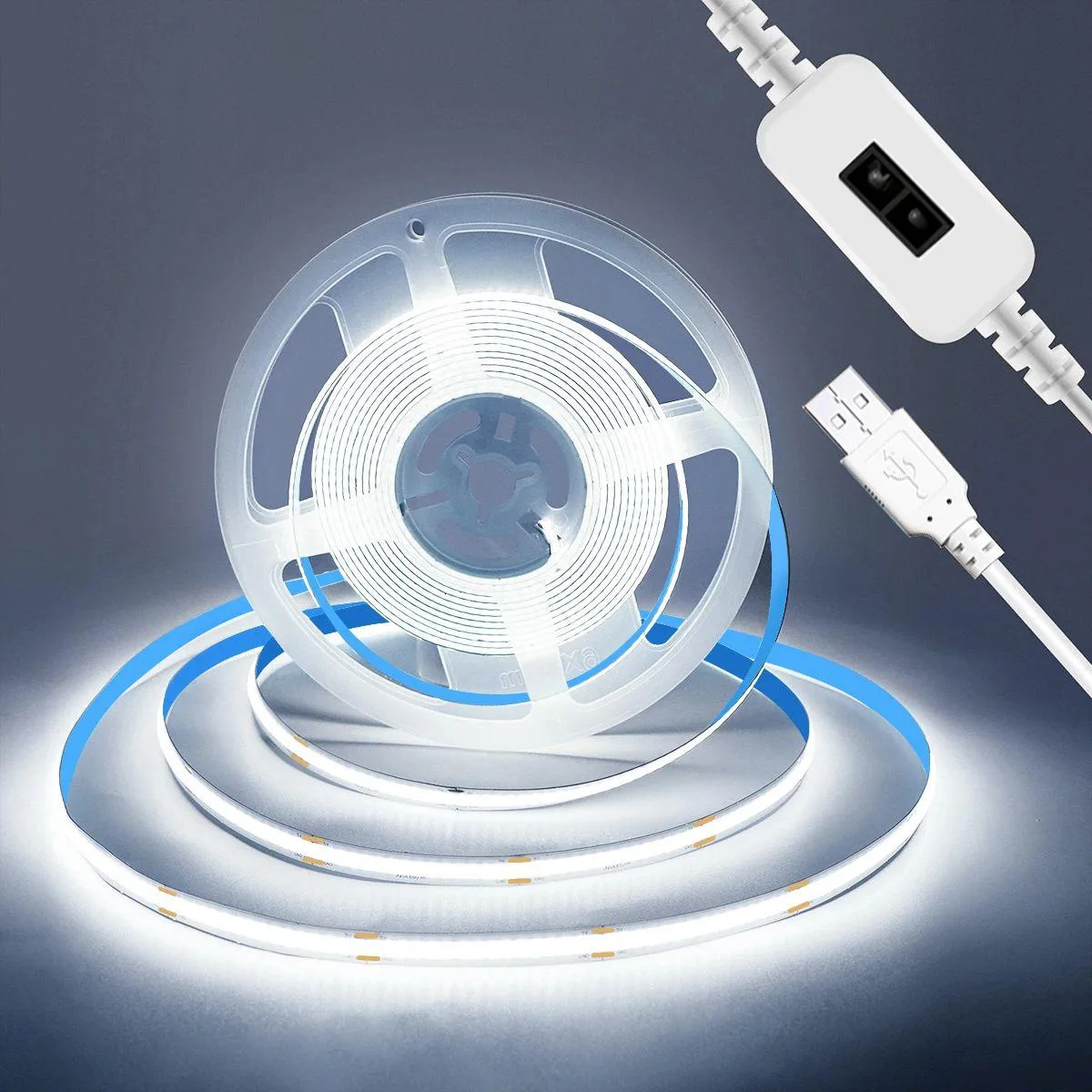 Hand Sweep Sensor COB LED Strip USB Powered Cuttable Flexible Tape Light for Under Cabinet Lighting
Hand Sweep Sensor COB LED Strip USB Powered Cuttable Flexible Tape Light for Under Cabinet Lighting
