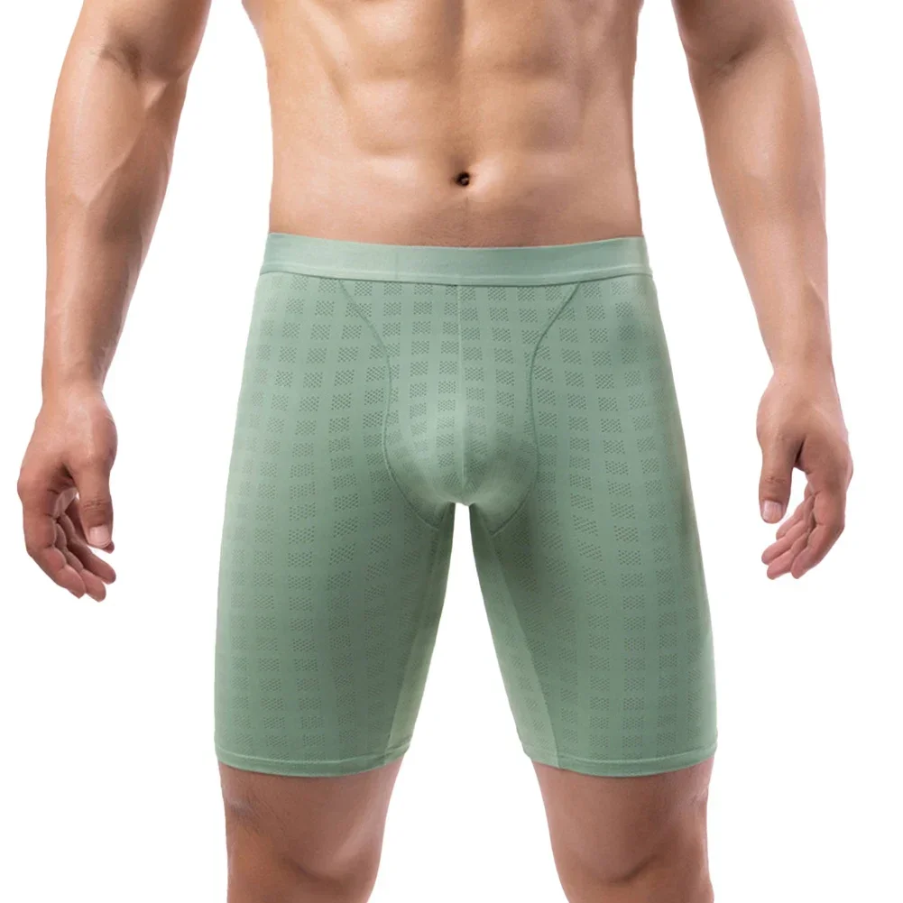 1pc Sexy Men's Elastic Ice Silk Mesh Underwear Sports Long Leg Boxers Shorts Man Low Rise Bulge Pouch Panties
1pc Sexy Men's Elastic Ice Silk Mesh Underwear Sports Long Leg Boxers Shorts Man Low Rise Bulge Pouch Panties