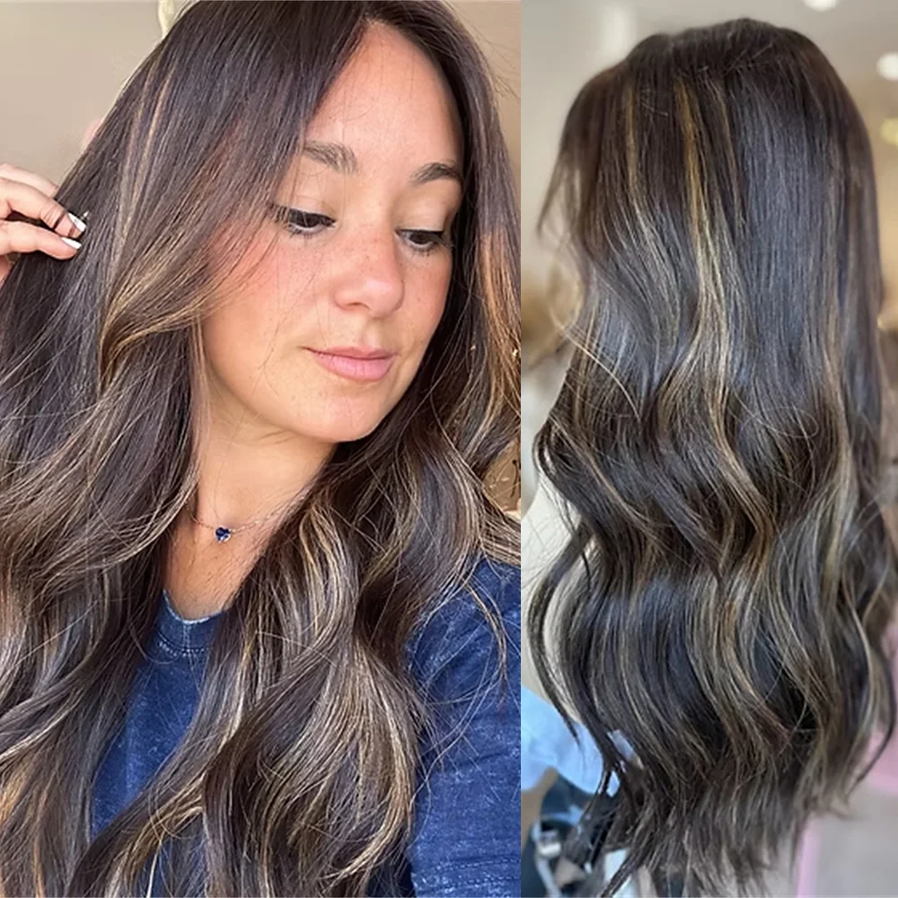 Dark Caramel Brown Balayage Wig Luxury Synthetic Lace Front Wig Soft Fibre Glueless Cap Preplucked 13x4 Long Wavy Wig for Women
Dark Caramel Brown Balayage Wig Luxury Synthetic Lace Front Wig Soft Fibre Glueless Cap Preplucked 13x4 Long Wavy Wig for Women