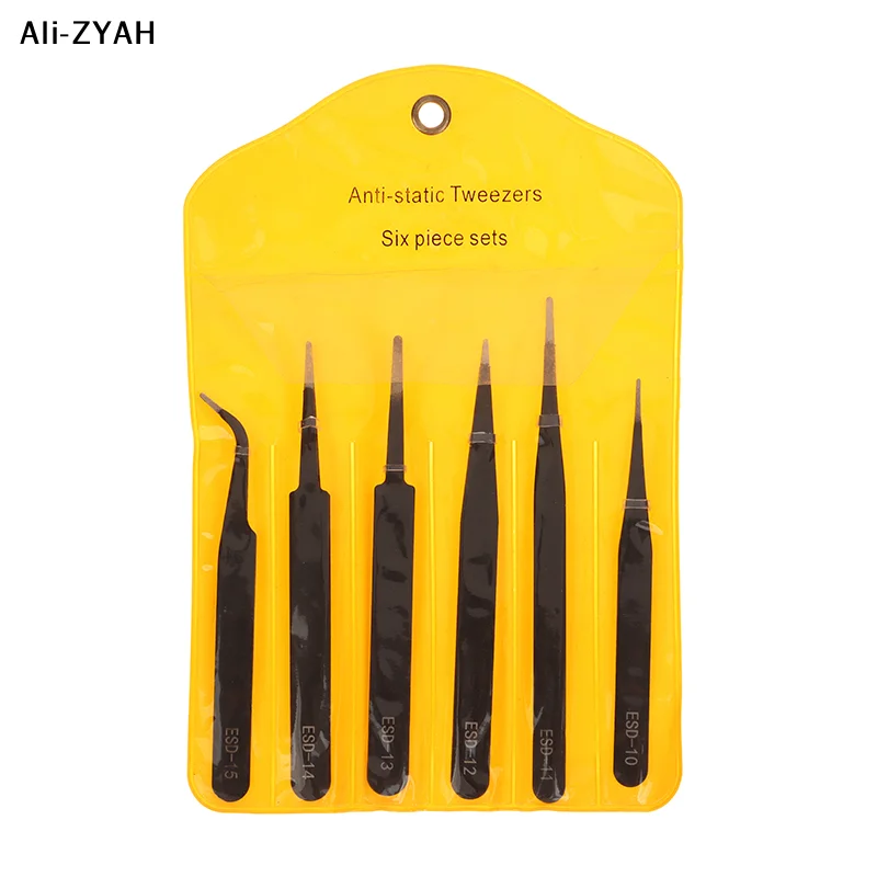 【HY6】【A6Ry】6/9Pcs Steel Precision ESD Anti-static Tweezers Set Hand Tool Repair Tool ESD10, ESD11, ESD12, ESD13, ESD14, ESD15
【HY6】【A6Ry】6/9Pcs Steel Precision ESD Anti-static Tweezers Set Hand Tool Repair Tool ESD10, ESD11, ESD12, ESD13, ESD14, ESD15