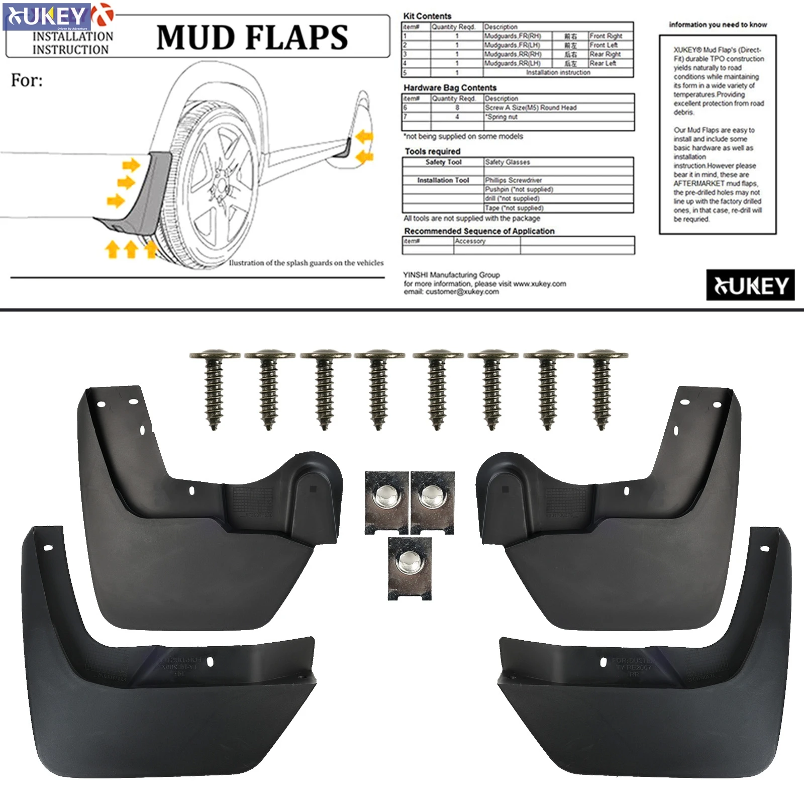Set Mudguards For Renault Dacia Duster II Splash Guards Fenders Mudflaps Mud Flaps Guards Car Accessories 2017-2023
Set Mudguards For Renault Dacia Duster II Splash Guards Fenders Mudflaps Mud Flaps Guards Car Accessories 2017-2023