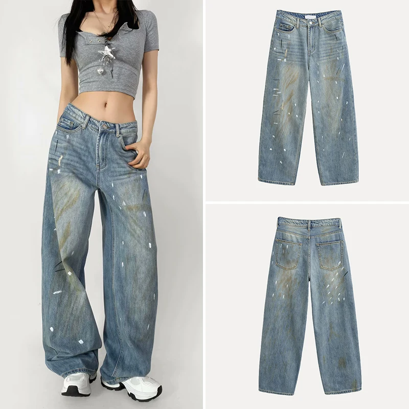 Z Women's Distred Vintage Hand-painted Wide-leg Jeans High-waisted Long Pants Casual Sle Autumn Season Faion
Z Women's Distred Vintage Hand-painted Wide-leg Jeans High-waisted Long Pants Casual Sle Autumn Season Faion