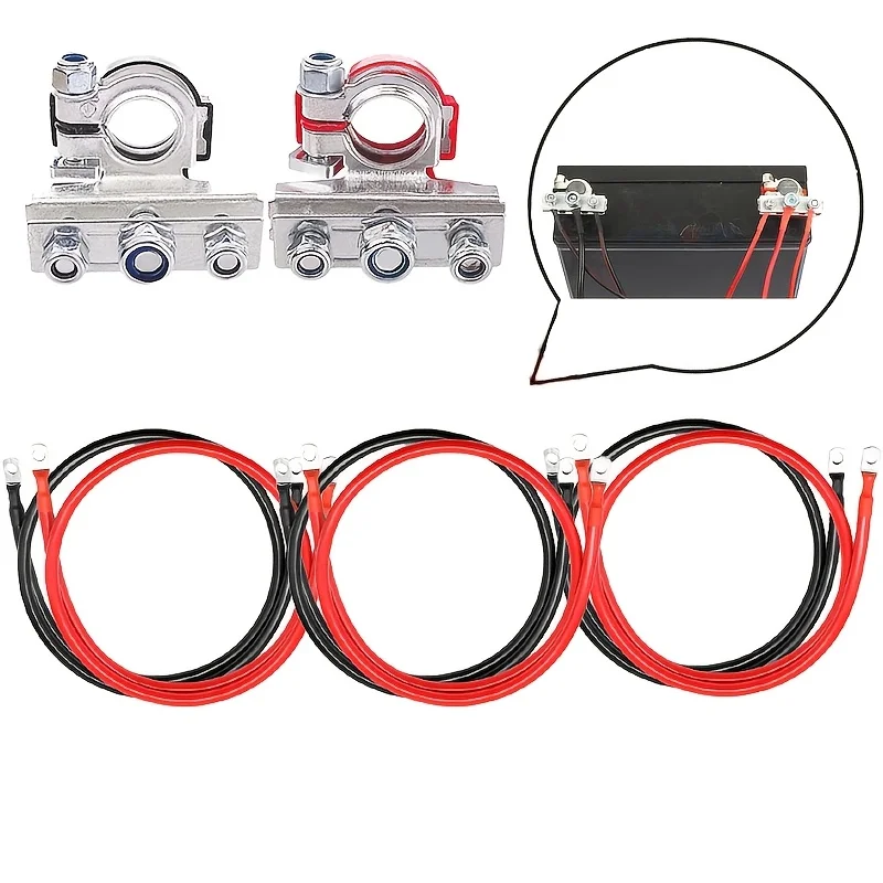 Heavy Duty 12AWG10AWG Battery Cable with 3-Way Terminal Clamps, Positive Negative Connector Kit for Car Truck RV Boat Automotive
Heavy Duty 12AWG10AWG Battery Cable with 3-Way Terminal Clamps, Positive Negative Connector Kit for Car Truck RV Boat Automotive