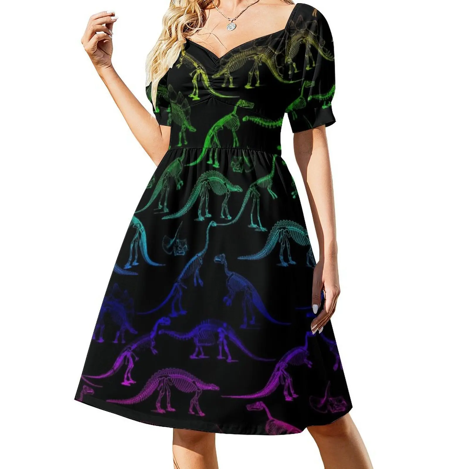Rainbow Dinosaur Skeletons Pattern Korean Style Casual Dress For Women Simple Daily Office Lady Dresses Rainbow Rainbow
Rainbow Dinosaur Skeletons Pattern Korean Style Casual Dress For Women Simple Daily Office Lady Dresses Rainbow Rainbow