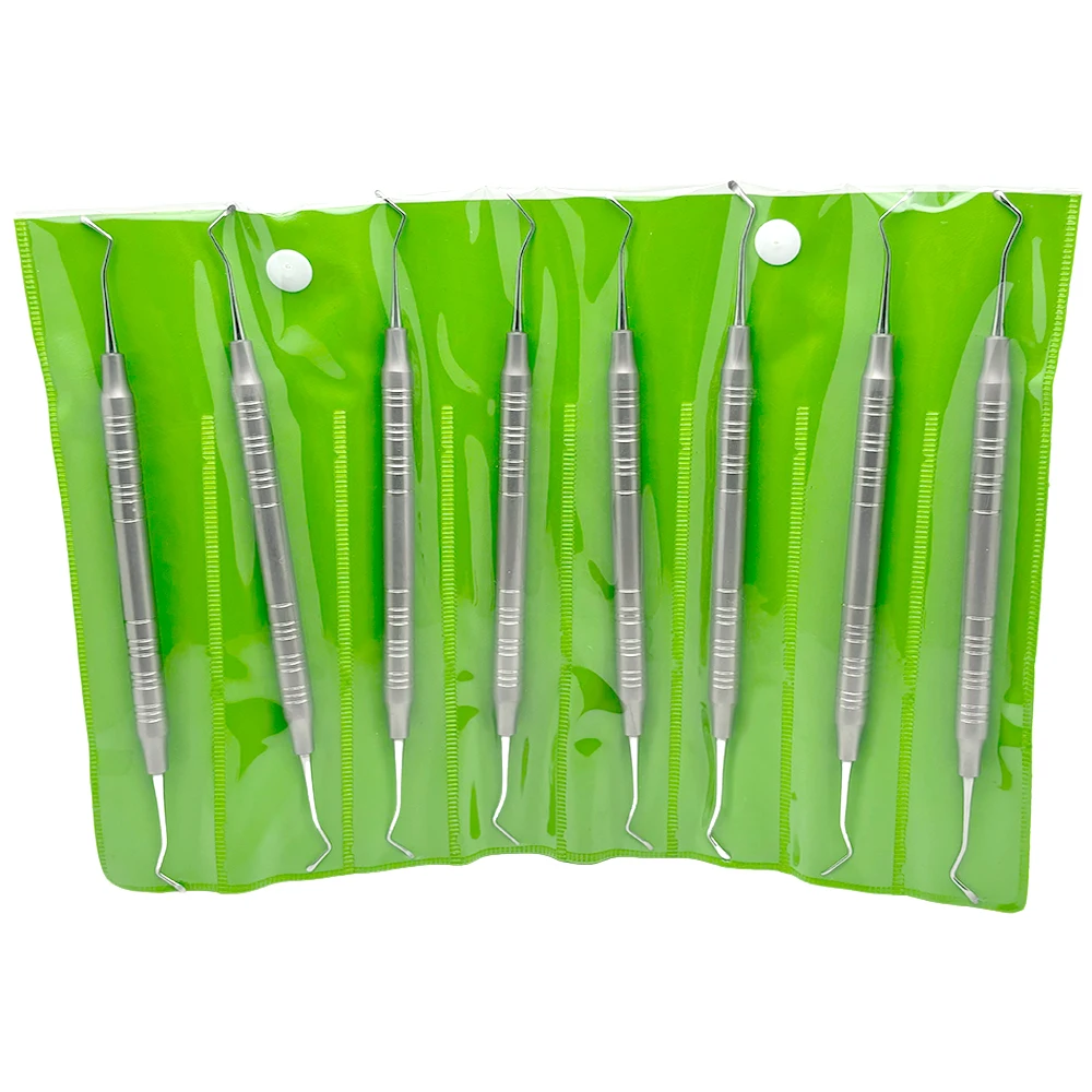 8Pcs Dental Gracey Curette Set Stainless Steel Periodontal Scaler - Professional Teeth Cleaning Tools for Dentist Hygienist
8Pcs Dental Gracey Curette Set Stainless Steel Periodontal Scaler - Professional Teeth Cleaning Tools for Dentist Hygienist