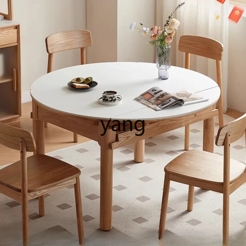 YHM Extendable Rock Slab Table Convertible Round Table Solid Wood Dining Table and Chairs
YHM Extendable Rock Slab Table Convertible Round Table Solid Wood Dining Table and Chairs