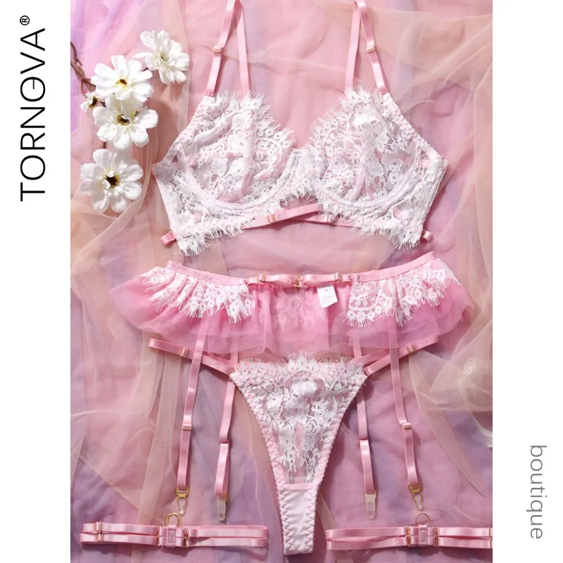 Tornova Women Sexy Underwear EmbroideryFloral See-through Patchwork Gather Together Elegant Intimate DelicateCorset Garter Set
Tornova Women Sexy Underwear EmbroideryFloral See-through Patchwork Gather Together Elegant Intimate DelicateCorset Garter Set