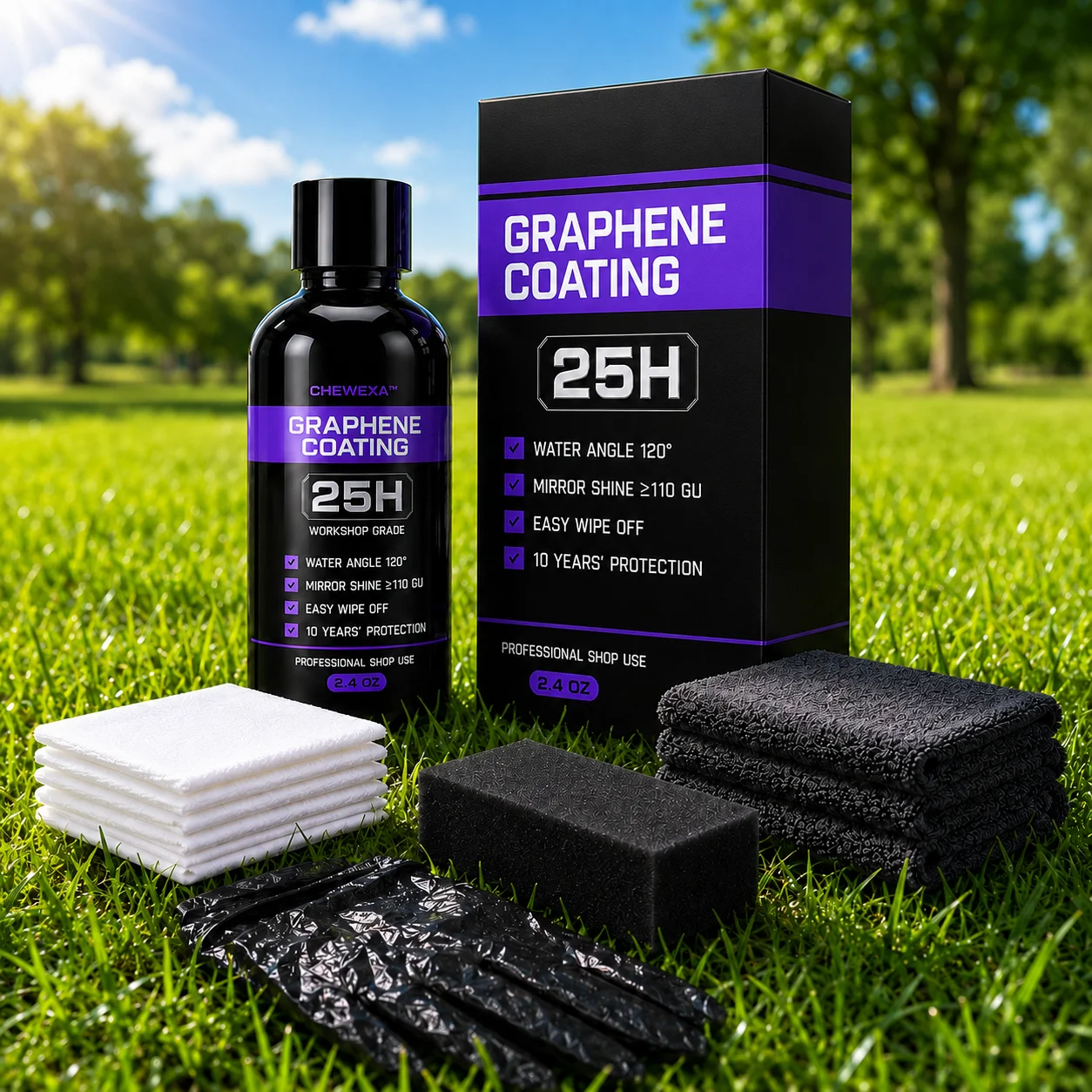 25H Advanced Nano Graphene Ceramic Coating 70ml UV Technology Extremely Hydrophobic Car Ceramic Coating Kit for Auto Detailing
25H Advanced Nano Graphene Ceramic Coating 70ml UV Technology Extremely Hydrophobic Car Ceramic Coating Kit for Auto Detailing