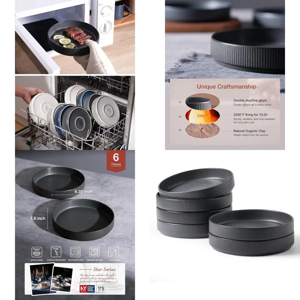 Набор больших мисок для пасты и салатов, 6 шт., матовая темно-серая отделка
Набор больших мисок для пасты и салатов, 6 шт., матовая темно-серая отделка