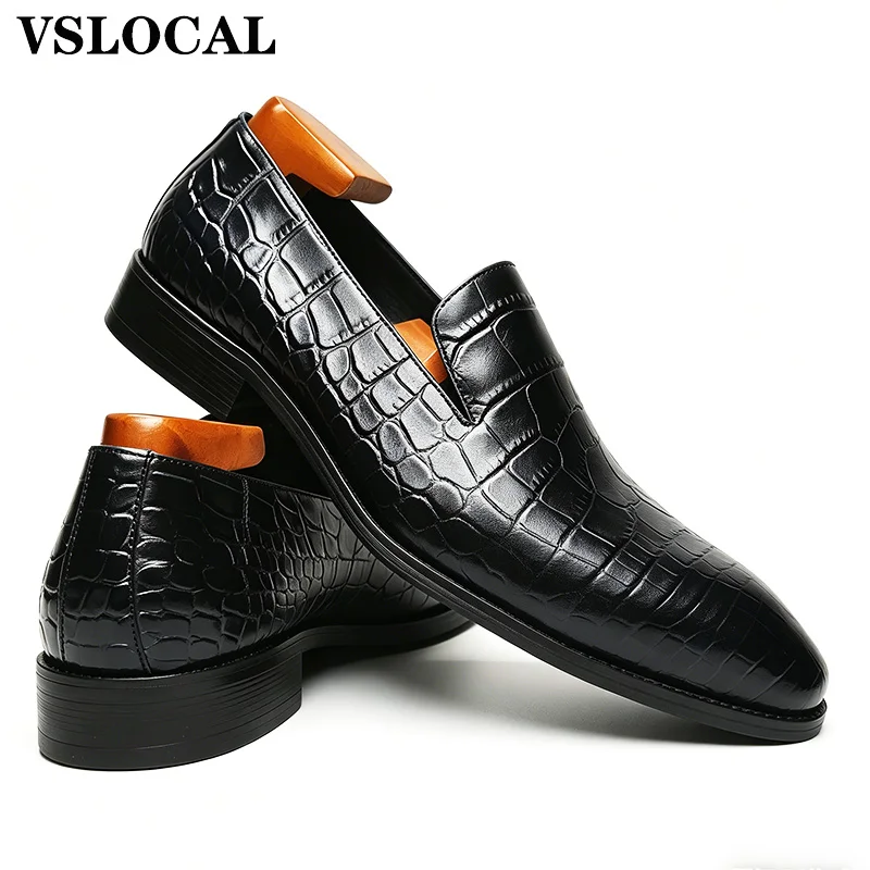 Luxury Men Loafers Shoes Black Slip on Crocodile Print Casual Dress Shoes Wedding Office Genuine Leather Loafers For Men
Luxury Men Loafers Shoes Black Slip on Crocodile Print Casual Dress Shoes Wedding Office Genuine Leather Loafers For Men