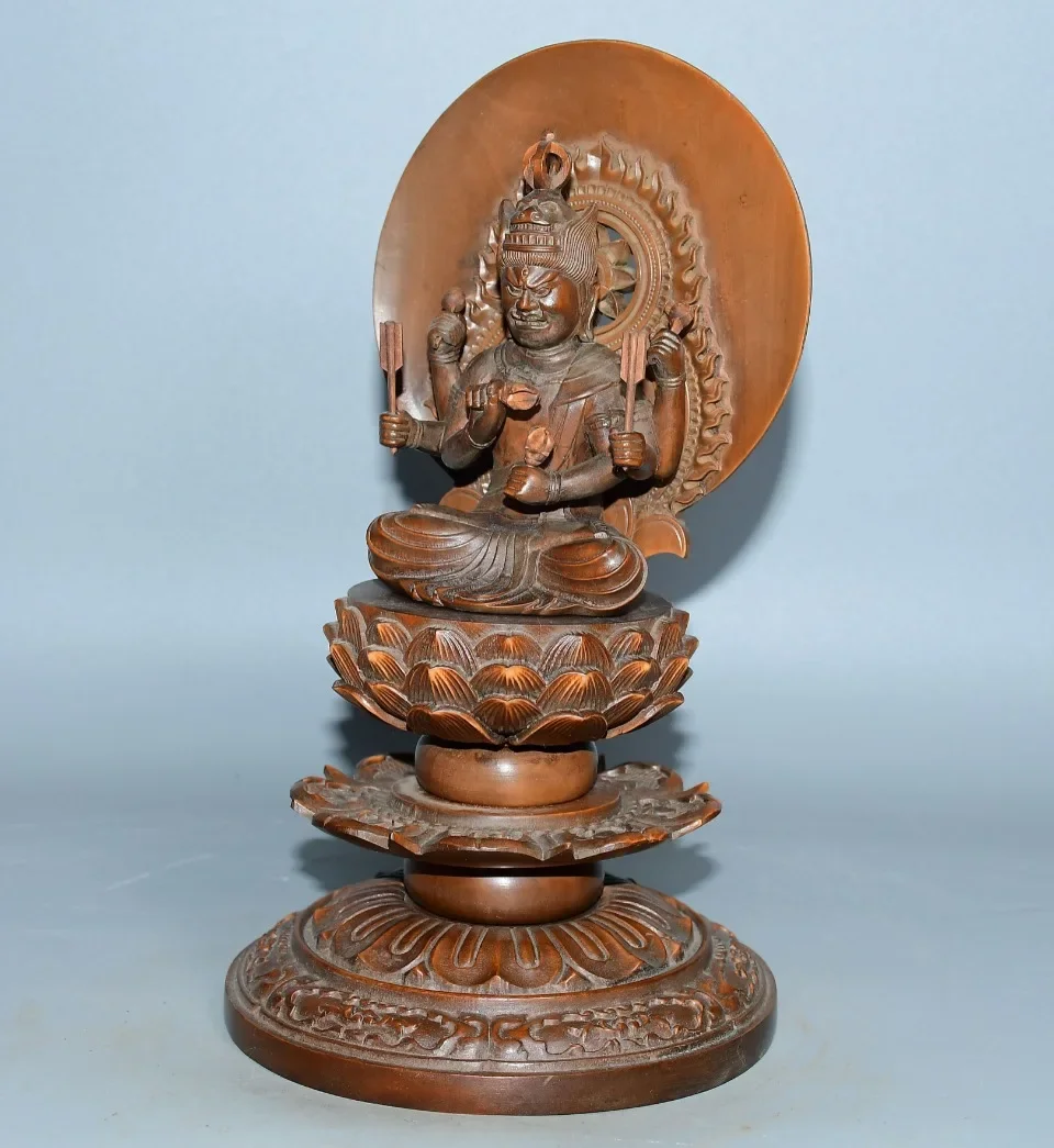 9"Folk Collection Old Boxwood Six arms Acala Buddha Fudo Myoo Sitting Lotus Buddha Terrace Backlight Worship Hall
9"Folk Collection Old Boxwood Six arms Acala Buddha Fudo Myoo Sitting Lotus Buddha Terrace Backlight Worship Hall