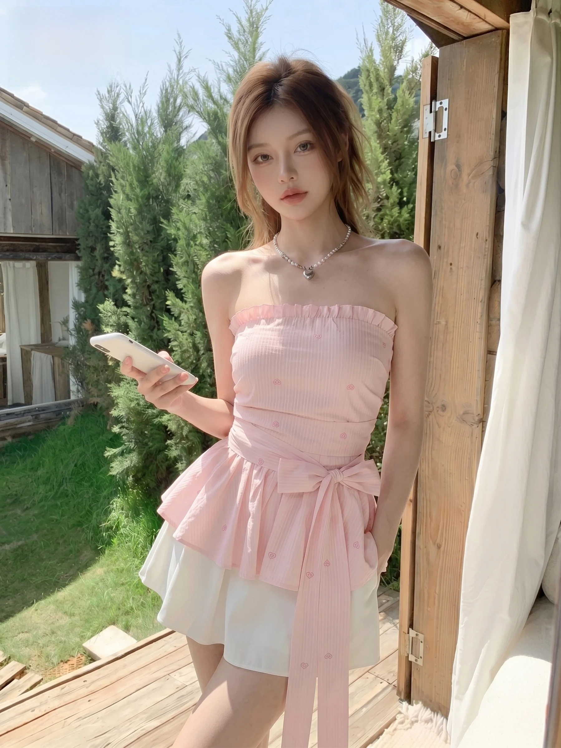 Pink Sweetheart Bridesmaid Tank Top Women's New 2026 Slimming Summer Clothes Meat Concealing Sweet Strapless Knot Top
Pink Sweetheart Bridesmaid Tank Top Women's New 2026 Slimming Summer Clothes Meat Concealing Sweet Strapless Knot Top