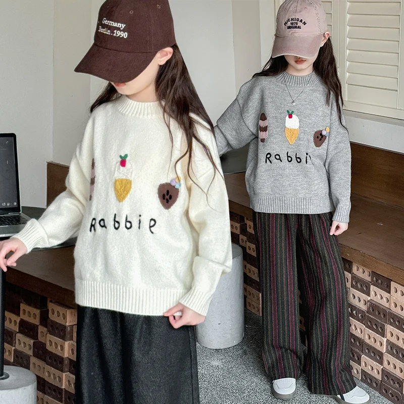 Spring Autumn Kids Stylish Sweater Cotton Long Sleeve Knitwear For Girls Casual Loose Casual Knitted Outerwear For Child 5-14 T
Spring Autumn Kids Stylish Sweater Cotton Long Sleeve Knitwear For Girls Casual Loose Casual Knitted Outerwear For Child 5-14 T