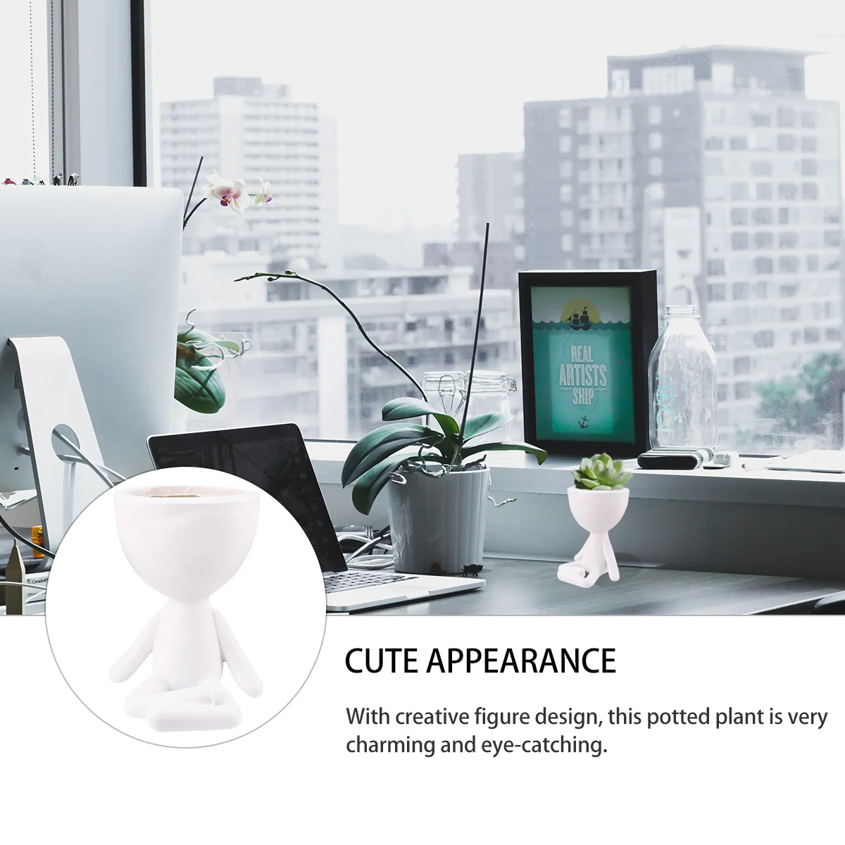 White Ceramic Succulent Pot with Artistic Figure Shape Hanging Planter for Balcony Home Office Garden Decoration Flowerpot Plant
White Ceramic Succulent Pot with Artistic Figure Shape Hanging Planter for Balcony Home Office Garden Decoration Flowerpot Plant