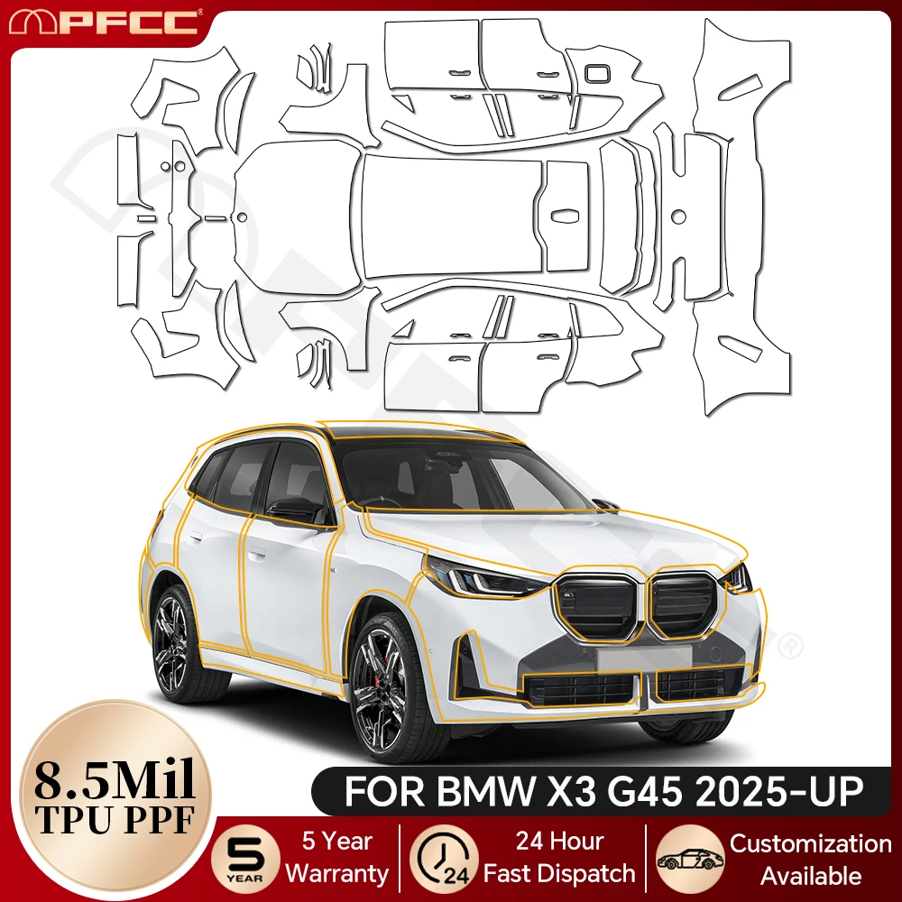 For BMW X3 G45 Sport 30 M50 M Sport 2025 8.5Mil TPU Paint Protection Film Car Body Pre-cut PPF Clear Bra Anti-scratch Resistant
For BMW X3 G45 Sport 30 M50 M Sport 2025 8.5Mil TPU Paint Protection Film Car Body Pre-cut PPF Clear Bra Anti-scratch Resistant
