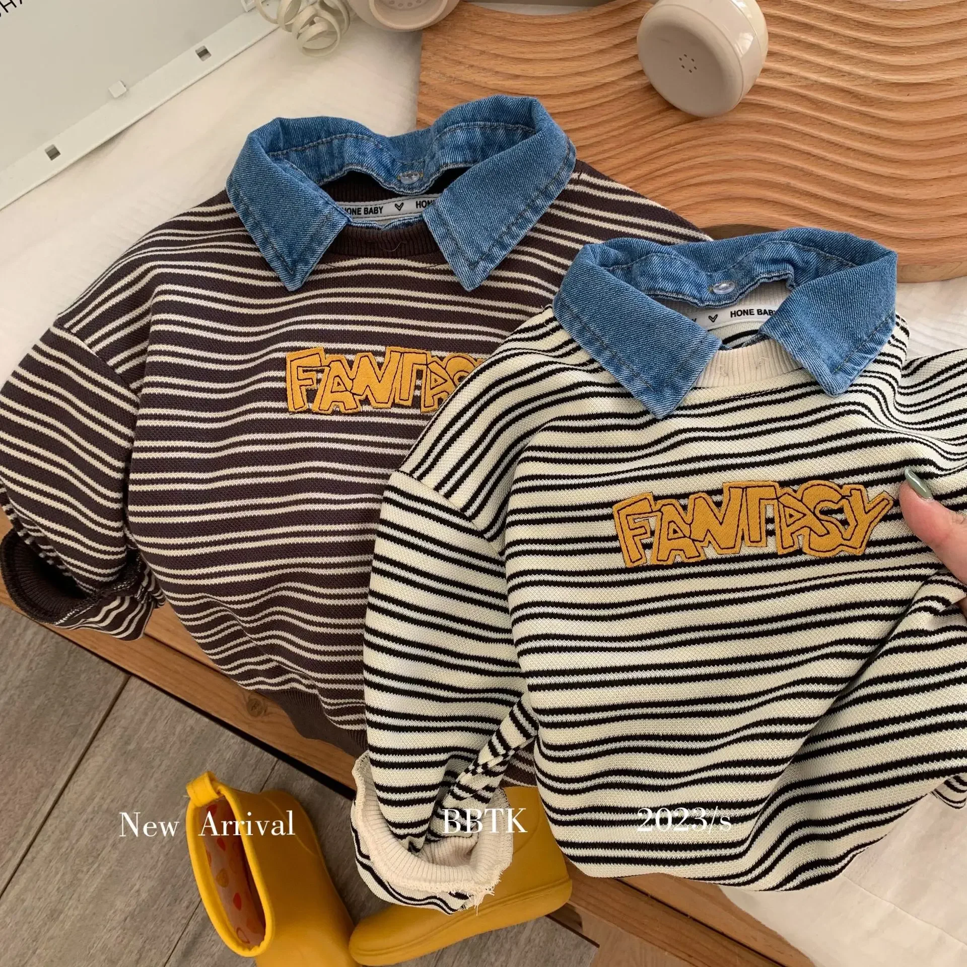 Children's Sweater 2023 Autumn New Boys' Children Striped Denim Collar Sweater Baby Leisure Top C0213
Children's Sweater 2023 Autumn New Boys' Children Striped Denim Collar Sweater Baby Leisure Top C0213