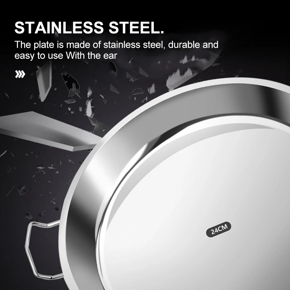 Stainless Steel Cold Noodle Serving Plate Practical Steam Food Plate Flat Bottom Kitchen Storage Multi-Scenario Use 
Stainless Steel Cold Noodle Serving Plate Practical Steam Food Plate Flat Bottom Kitchen Storage Multi-Scenario Use