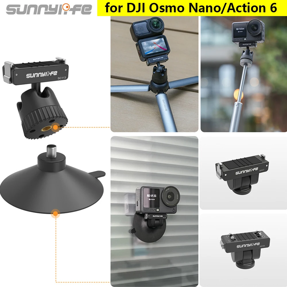 Sunnylife Magnetic Ball-Joint Adapter Stand for DJI Osmo Nano/Action 6 Quick Release Rotatable Suction Cup Adapter Mount Base
Sunnylife Magnetic Ball-Joint Adapter Stand for DJI Osmo Nano/Action 6 Quick Release Rotatable Suction Cup Adapter Mount Base