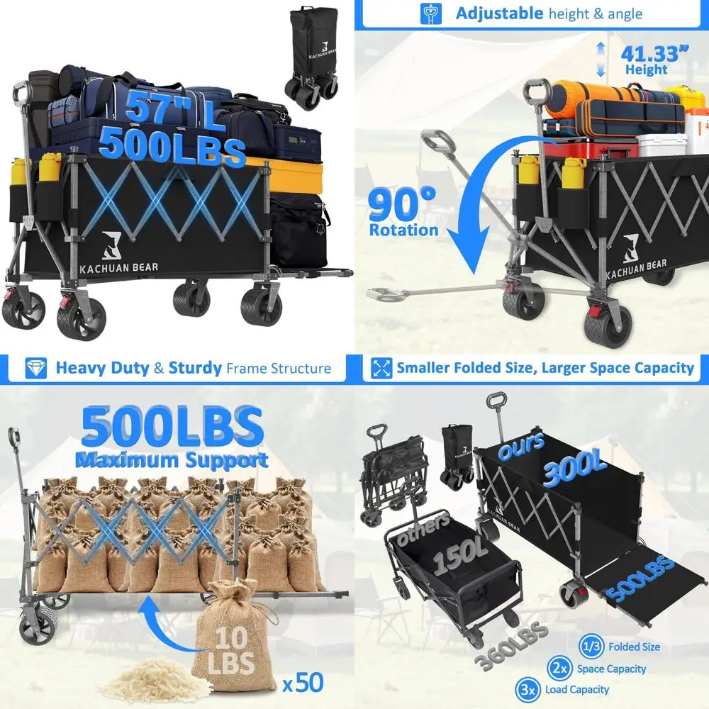 Сверхмощный складной универсал объемом 500 фунтов с тормозом, вездеходные колеса для пляжа, сада, покупок, продуктов, спорта (черный)
Сверхмощный складной универсал объемом 500 фунтов с тормозом, вездеходные колеса для пляжа, сада, покупок, продуктов, спорта (черный)