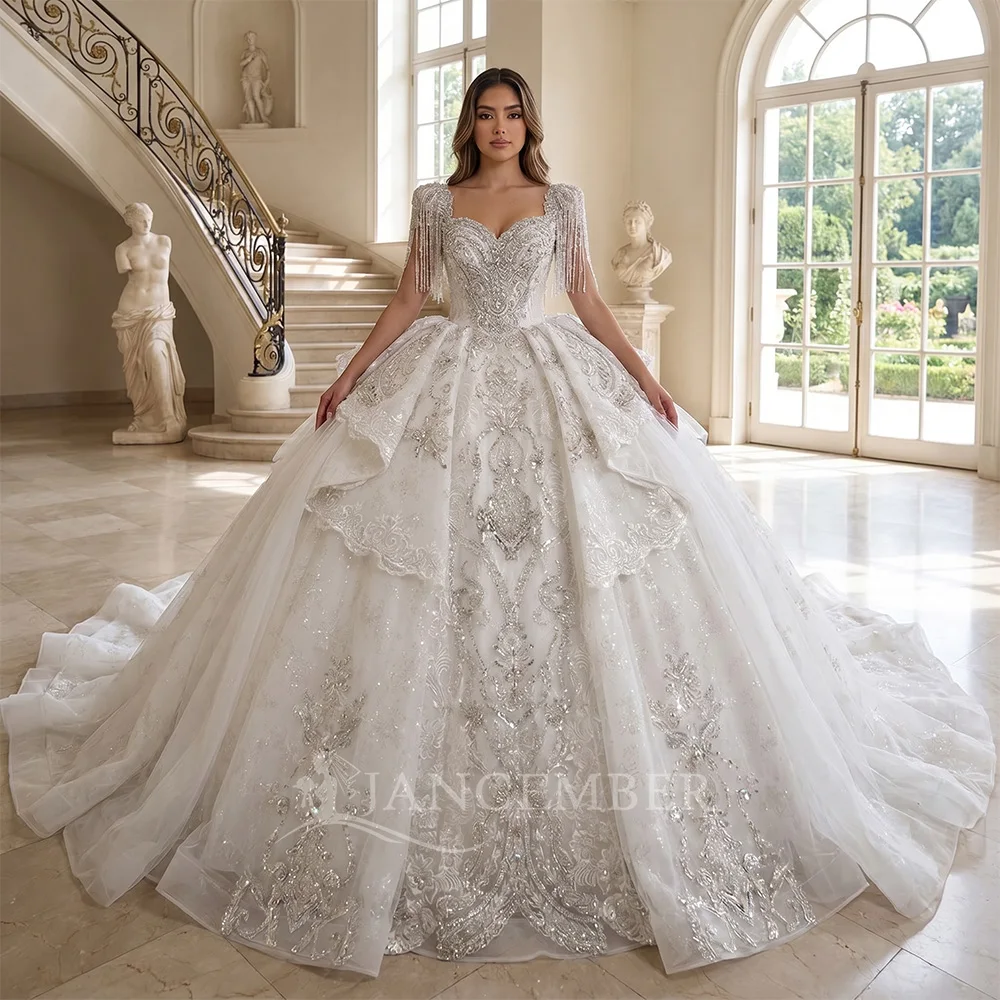 2026 Long Sleeved Lace New Exquisite Wedding Dress Princess Ball Gown Tassel Wedding Dress New Sweep Train Vestidos De Novia
2026 Long Sleeved Lace New Exquisite Wedding Dress Princess Ball Gown Tassel Wedding Dress New Sweep Train Vestidos De Novia