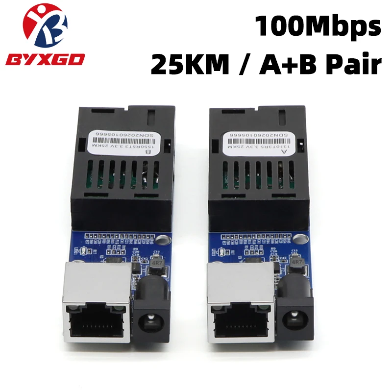 100Mbps BiDi SFP Transceiver 25KM SC 1310/1550nm Single Mode Single Fiber 3.3V Optical Module for Switch Fiber Media Converter
100Mbps BiDi SFP Transceiver 25KM SC 1310/1550nm Single Mode Single Fiber 3.3V Optical Module for Switch Fiber Media Converter