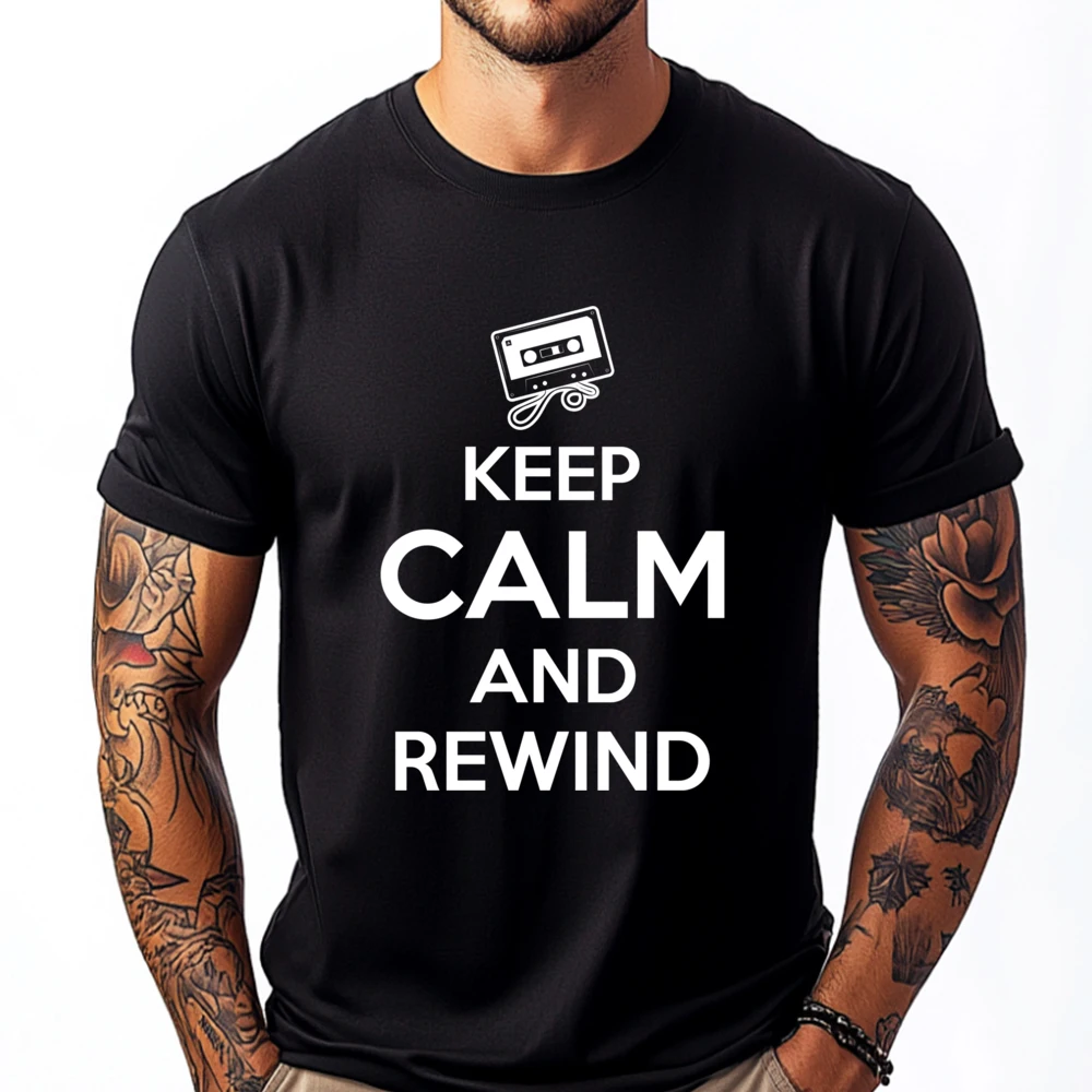 Keep Calm And Rewind Cassette Tape Nostalgia T Shirt Men 100℅ Cotton Men's Clothing Deals Graphic Tee Shirt
Keep Calm And Rewind Cassette Tape Nostalgia T Shirt Men 100℅ Cotton Men's Clothing Deals Graphic Tee Shirt
