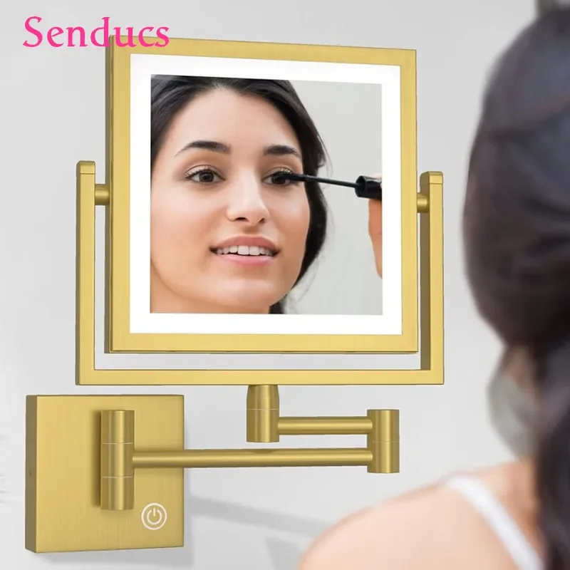 Square 3X Magnifying Lighted Bathroom Accessories Makeup Mirror Touch Bathroom Mirror Two Face Dual Arm Extending Bath Mirrors
Square 3X Magnifying Lighted Bathroom Accessories Makeup Mirror Touch Bathroom Mirror Two Face Dual Arm Extending Bath Mirrors