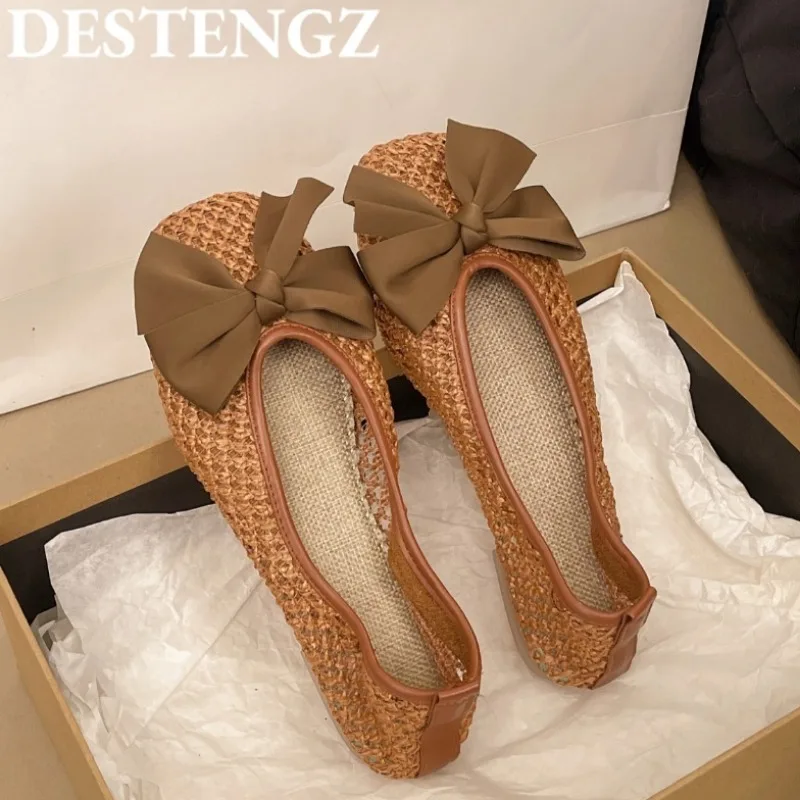 Bow Hollow Square Toe Woman Shoes Flats Loafers Women's Sandals Flower 2025 Summer Shallow Casual Shoes Trend Dress Sandalias
Bow Hollow Square Toe Woman Shoes Flats Loafers Women's Sandals Flower 2025 Summer Shallow Casual Shoes Trend Dress Sandalias