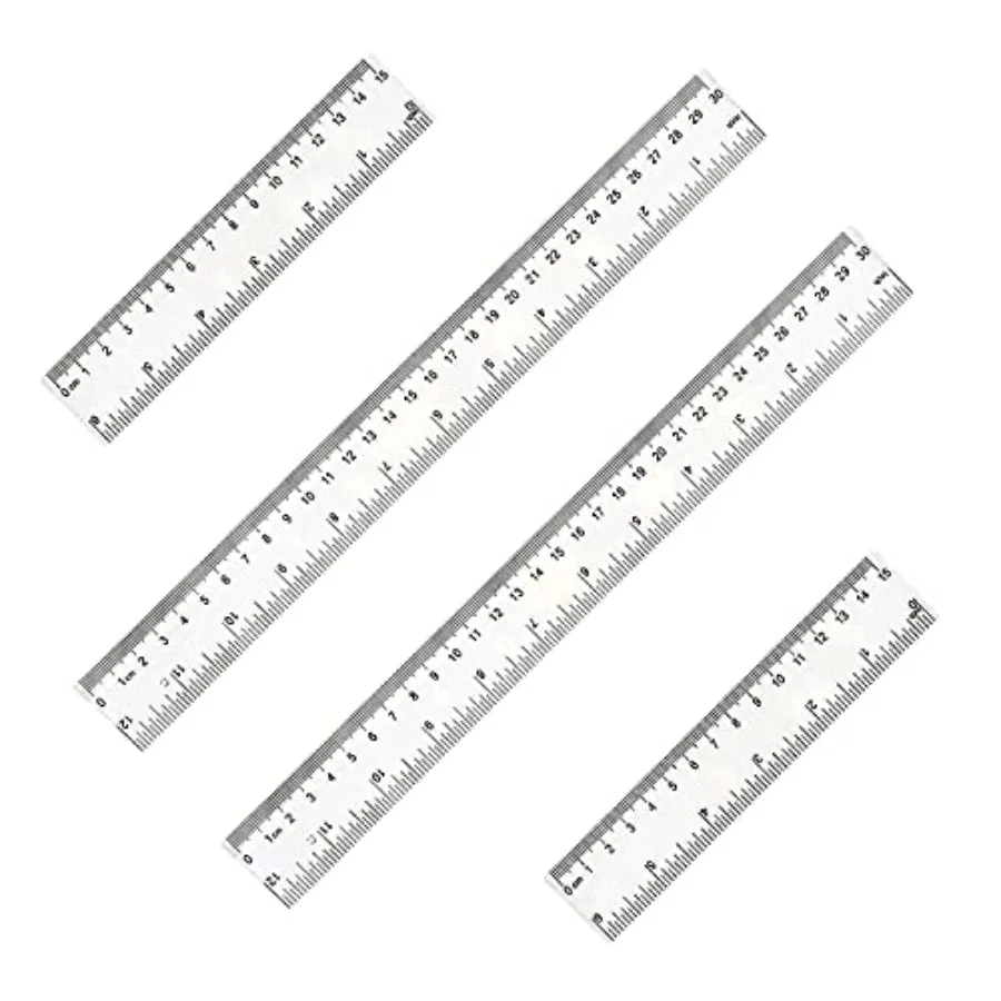 4 Pack 6+ Inch Straight Rulers, Clear Plastic, Blue, Precision-Cut for Student School and Office Study Drawing Measuring
4 Pack 6+ Inch Straight Rulers, Clear Plastic, Blue, Precision-Cut for Student School and Office Study Drawing Measuring