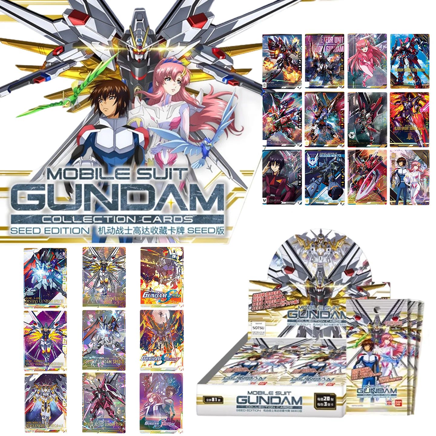 Коллекционные карты Bandai Gundam SEED ST01-08, полная серия, редкие двуязычные (китайский и японский) карты с фольгированием, коллекционные аниме-карты
Коллекционные карты Bandai Gundam SEED ST01-08, полная серия, редкие двуязычные (китайский и японский) карты с фольгированием, коллекционные аниме-карты