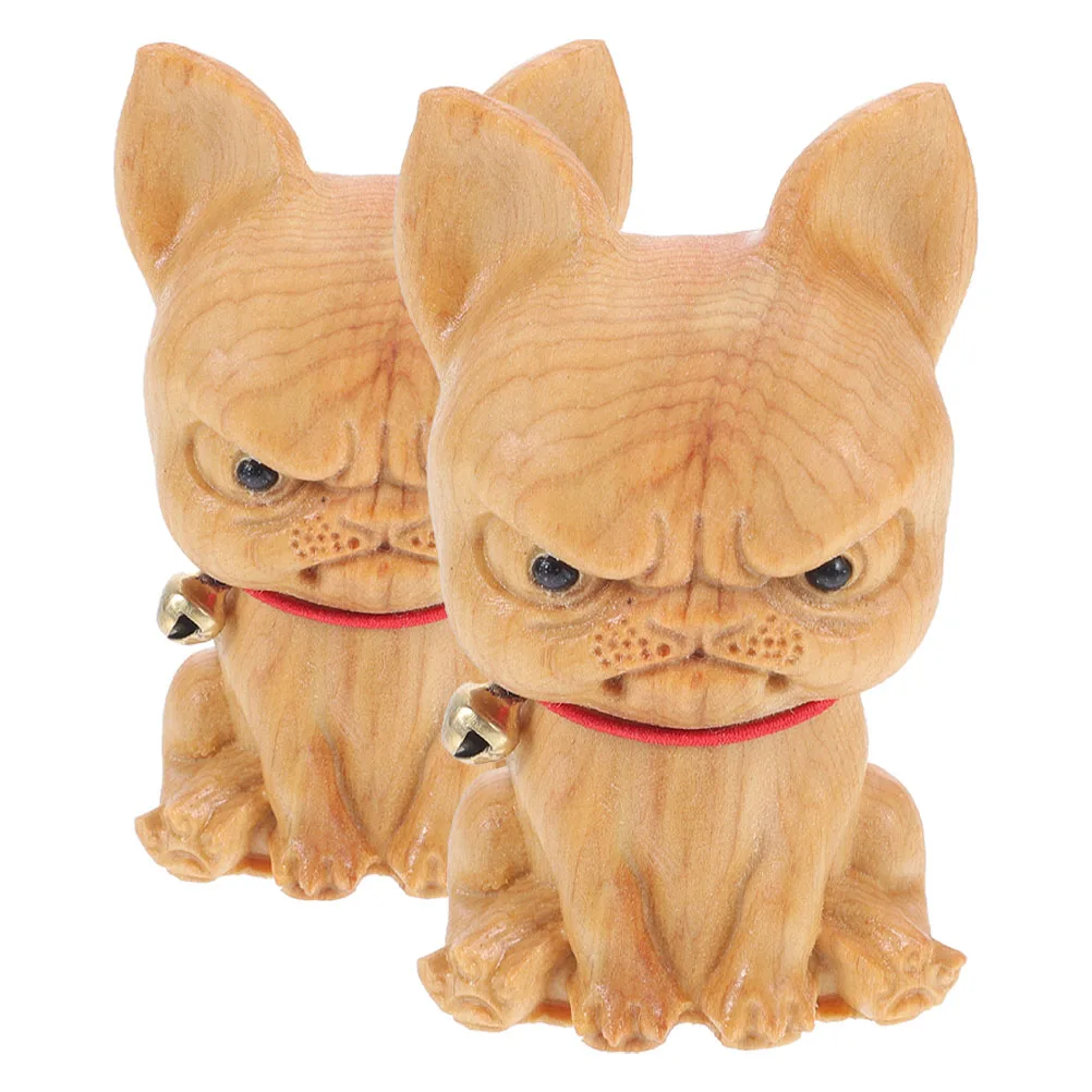2 Pcs Carved Animal Ornaments Wooden Bulldog Figurine Light Brown Handmade Table Decor Small Sculpture Home Office
2 Pcs Carved Animal Ornaments Wooden Bulldog Figurine Light Brown Handmade Table Decor Small Sculpture Home Office