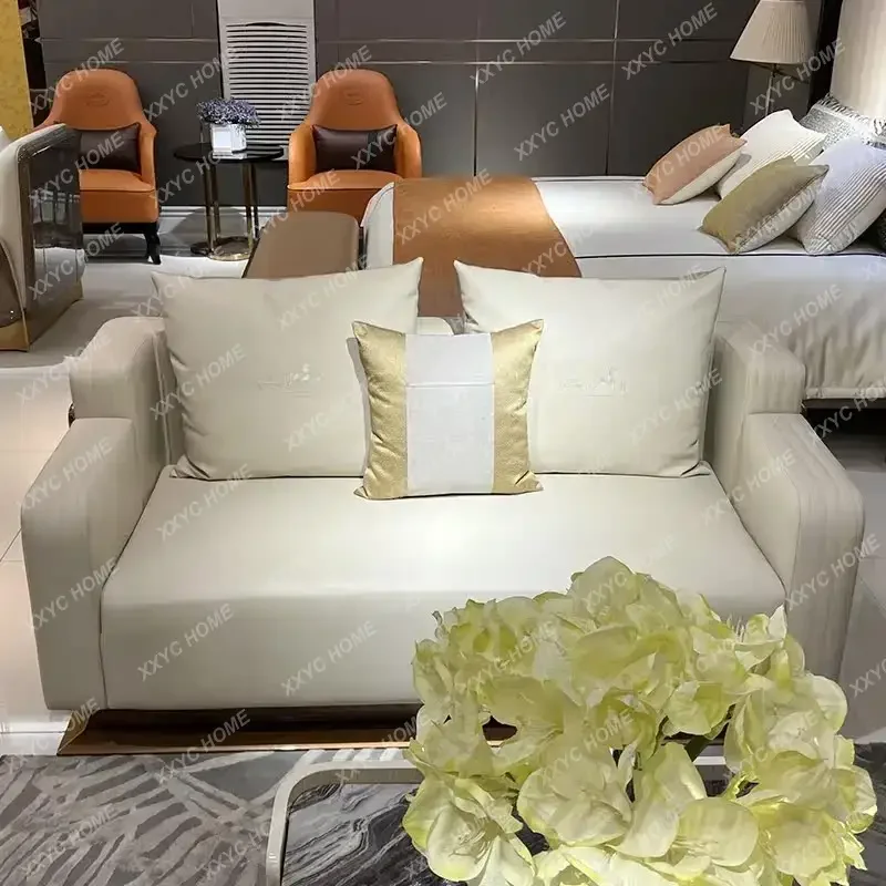 light luxury leather sofa fully equipped style simple luxury villa living room high-end model room furniture
light luxury leather sofa fully equipped style simple luxury villa living room high-end model room furniture