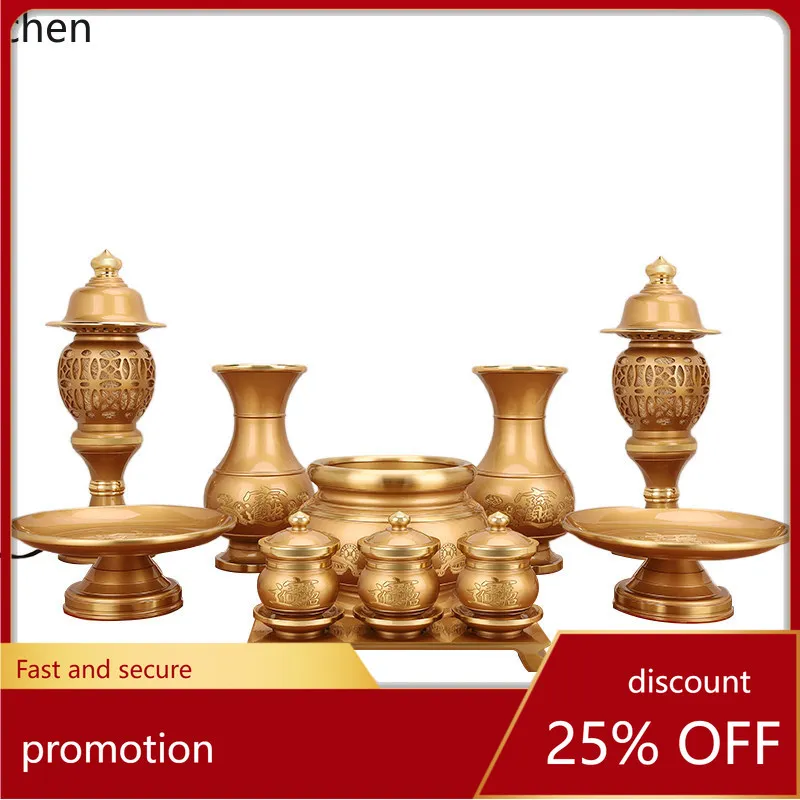 Cz copper buddha supplies for home worship suit guan gong god of wealth incense burner water cup vase fruit plate plug-
Cz copper buddha supplies for home worship suit guan gong god of wealth incense burner water cup vase fruit plate plug-