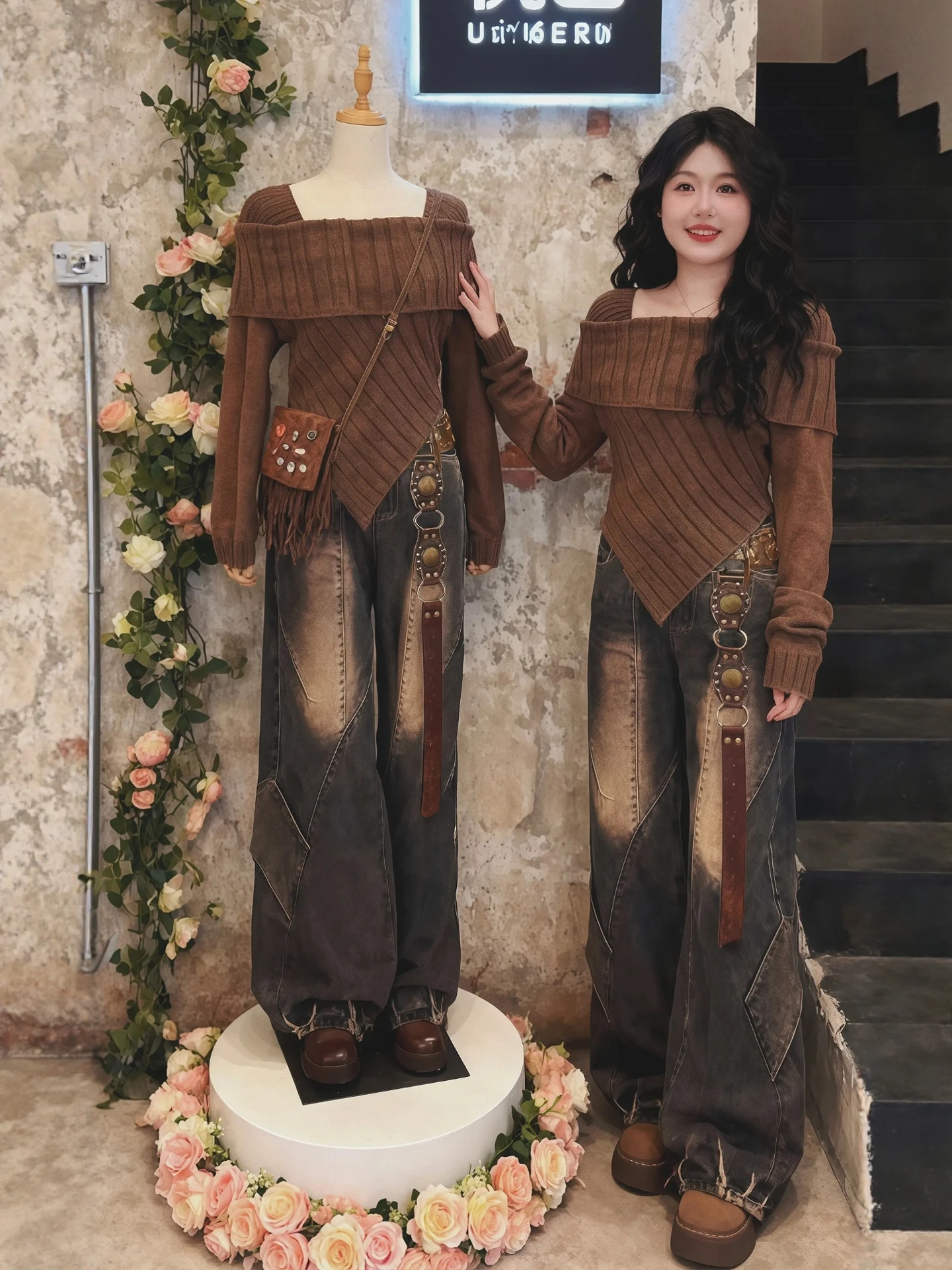 plus Size Winter Knitwear And Wide Leg Jeans Set for Women Ele Unique High End Feelings Casual Faion Ensemble
plus Size Winter Knitwear And Wide Leg Jeans Set for Women Ele Unique High End Feelings Casual Faion Ensemble